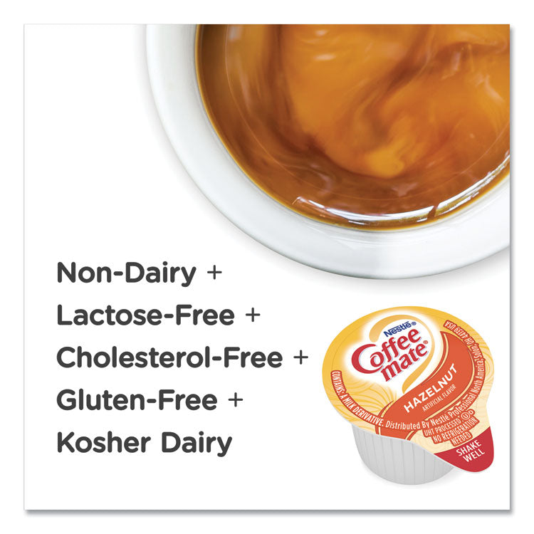 Liquid Coffee Creamer, Hazelnut, 0.38 oz Mini Cups, 50/Box, 4 Boxes/Carton