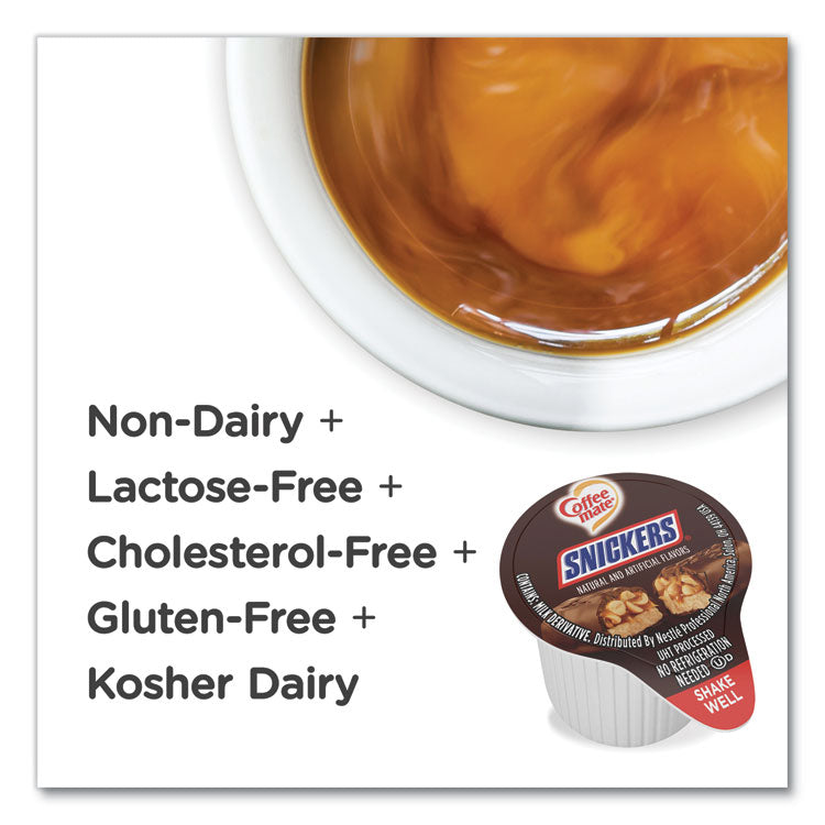 Liquid Coffee Creamer, Snickers, 0.38 oz Mini Cups, 200/Carton