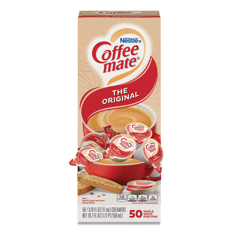 Liquid Coffee Creamer, Original, 0.38 oz Mini Cups, 50/Box, 4 Boxes/Carton