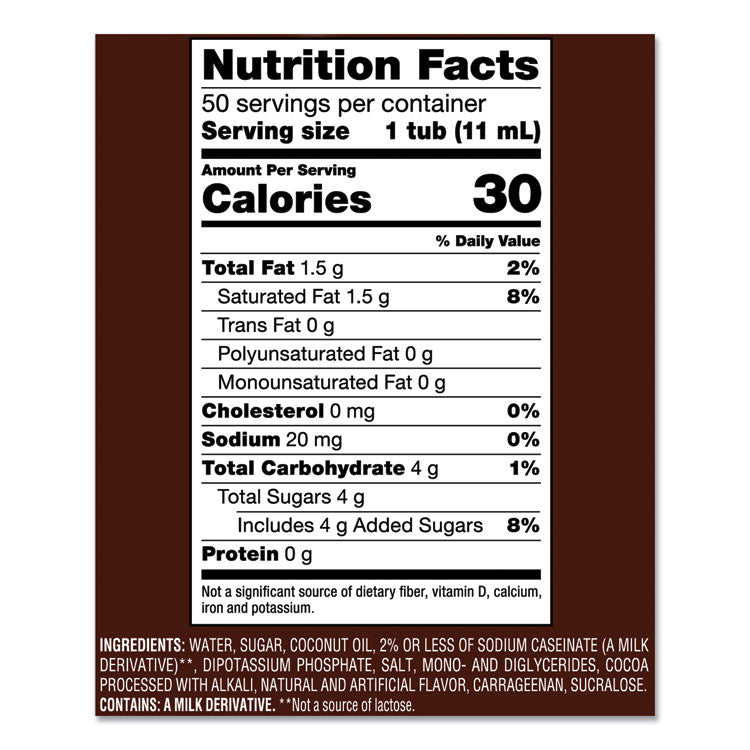 Liquid Coffee Creamer, Snickers, 0.38 oz Mini Cups, 200/Carton