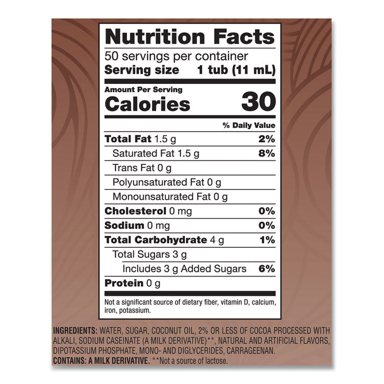 Liquid Coffee Creamer, Cafe Mocha, 0.38 Oz Mini Cups, 50/box