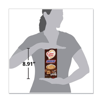 Liquid Coffee Creamer, Snickers, 0.38 oz Mini Cups, 50/Box