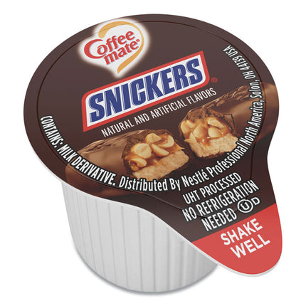 Liquid Coffee Creamer, Snickers, 0.38 oz Mini Cups, 50/Box