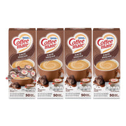 Liquid Coffee Creamer, Cafe Mocha, 0.38 oz Mini Cups, 50/Box, 4 Boxes/Carton