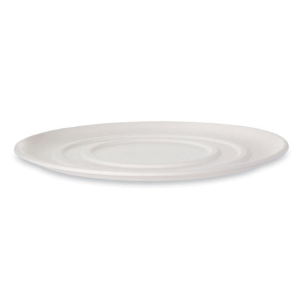 WorldView Molded Fiber Pizza Trays, 16 x 16 x 0.2, White, Sugarcane, 50/Carton