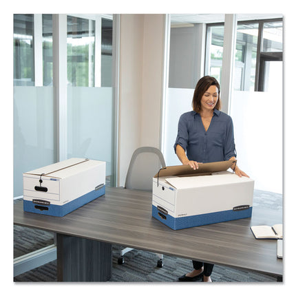 Stor/file Medium-Duty Strength Storage Boxes, Letter Files, 12.25" X 24.13" X 10.75", White/blue, 4/carton