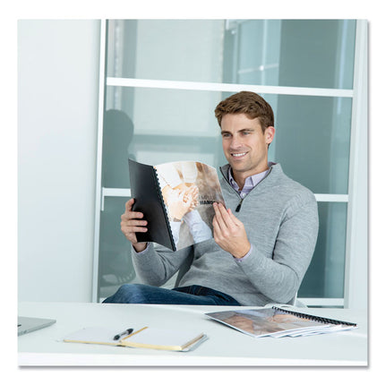 Crystals Transparent Presentation Covers for Binding Systems, Clear, with Round Corners, 11.25 x 8.75, Punched, 100/Pack