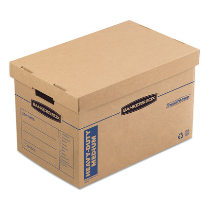 SmoothMove Kitchen Moving Kit with Dividers + Foam, Half Slotted Container (HSC), Medium, 12.25" x 18.5" x 12", Brown/Blue