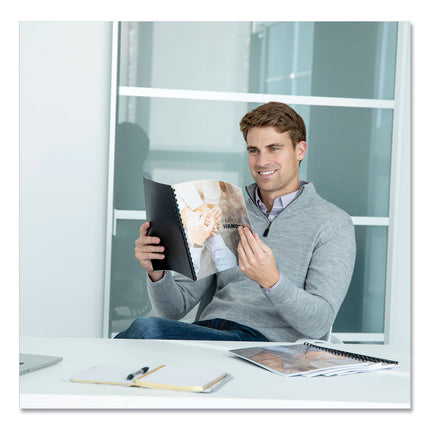 Crystals Transparent Presentation Covers for Binding Systems, Clear, with Square Corners, 11 x 8.5, 3-Hole Punched, 100/Pack