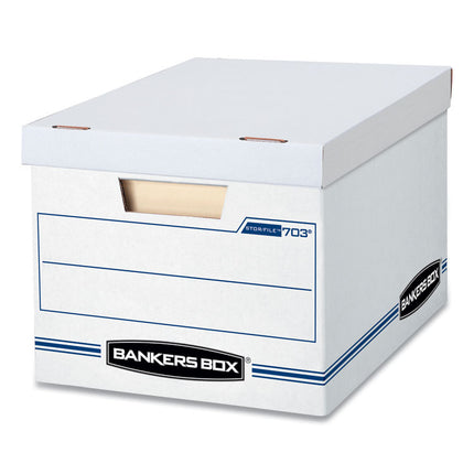 Stor/file Basic-Duty Storage Boxes, Letter/legal Files, 12.5" X 16.25" X 10.5", White/blue, 12/carton