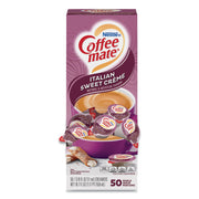 Liquid Coffee Creamer, Italian Sweet Cream, 0.38 oz Mini Cups, 50/Box