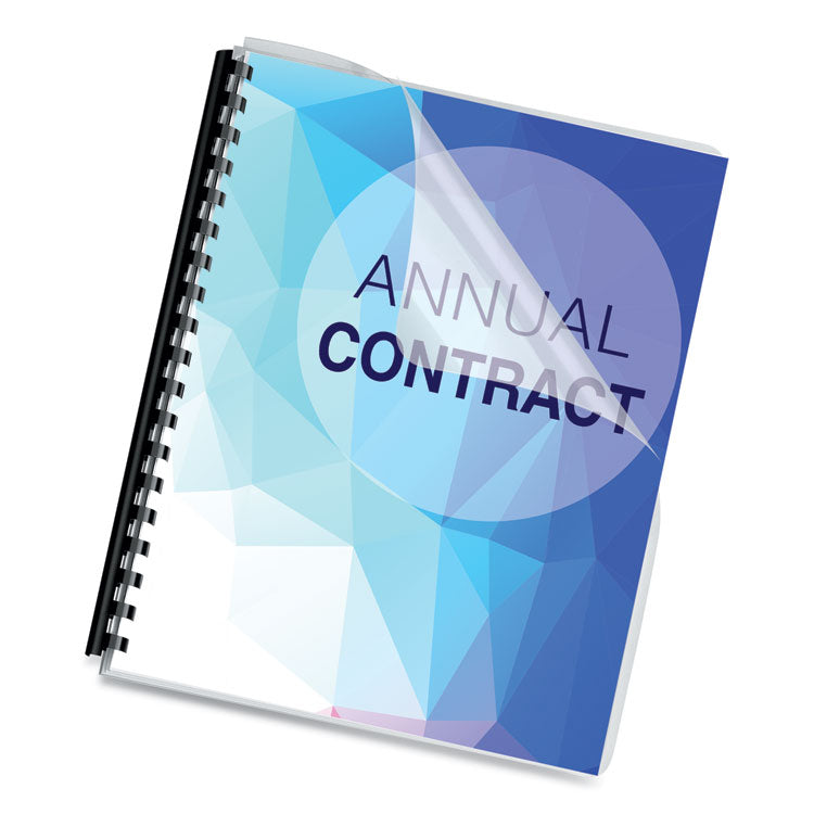 Crystals Transparent Presentation Covers for Binding Systems, Clear, with Round Corners, 11.25 x 8.75, Unpunched, 25/Pack