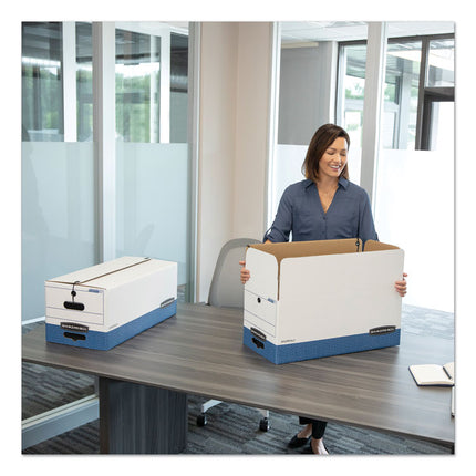 Stor/file Medium-Duty Strength Storage Boxes, Letter/legal Files, 12.25" X 16" X 11", White/blue, 12/carton