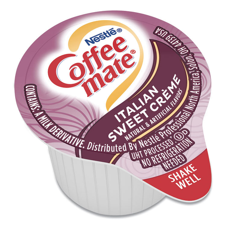 Liquid Coffee Creamer, Italian Sweet Cream, 0.38 oz Mini Cups, 50/Box