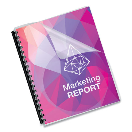 Crystals Transparent Presentation Covers for Binding Systems, Clear, with Round Corners, 11.25 x 8.75, Punched, 100/Pack