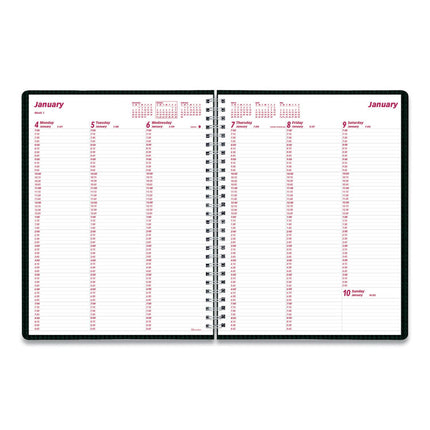DuraFlex Weekly Planner, 11 x 8.5, Black Cover, 12-Month (Jan to Dec): 2025