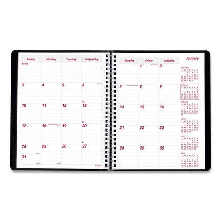 Essential Collection 14-Month Ruled Monthly Planner, 8.88 x 7.13, Black Cover, 14-Month: Dec 2024 to Jan 2026