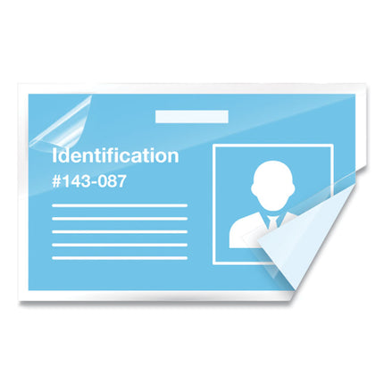 Self-Adhesive Laminating Pouches, 5 Mil, 3.88" X 2.38", Gloss Clear, 5/pack