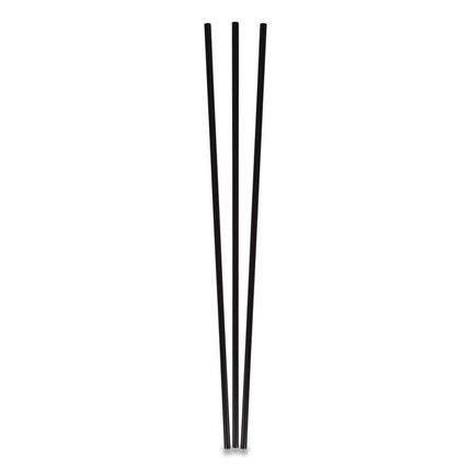 Unwrapped Round Stirrers, 7.75", Polypropylene, Black, 500/pack