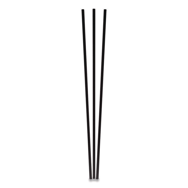 Unwrapped Round Stirrers, 7.75", Polypropylene, Black, 500/pack