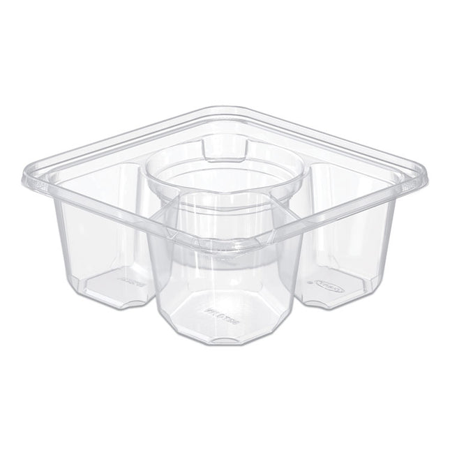 TamperGuard Snack Boxes, 3 Compartments, 6.3 x 6.3 x 2.6, Clear, Plastic, 300/Carton