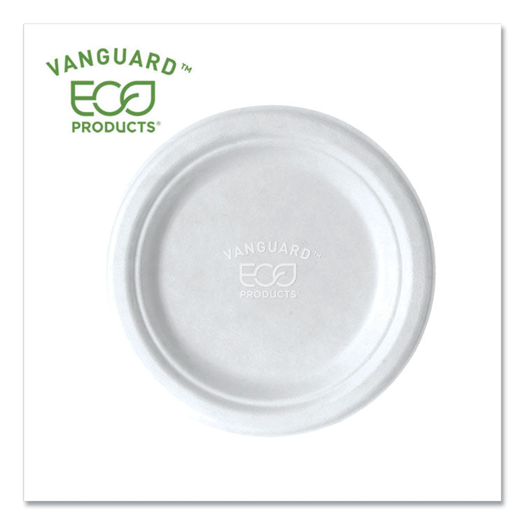 Vanguard Renewable And Compostable Sugarcane Plates, 7" Dia, White, 1,000/carton