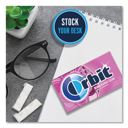 Sugar-Free Chewing Gum, Bubblemint, 12/box