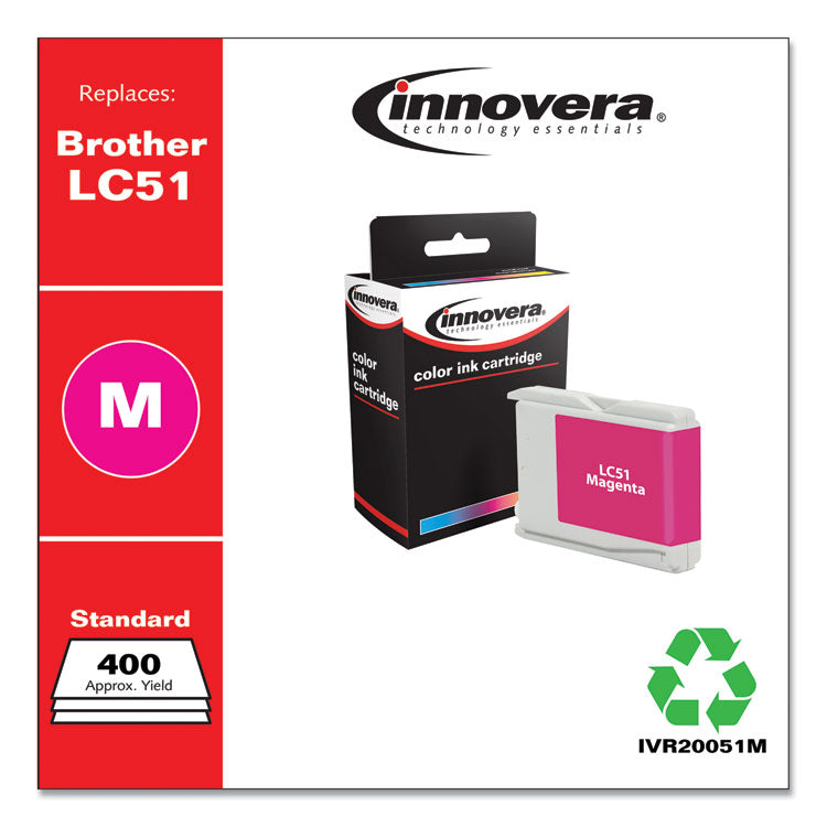 Remanufactured Magenta Ink, Replacement for LC51M, 400 Page-Yield