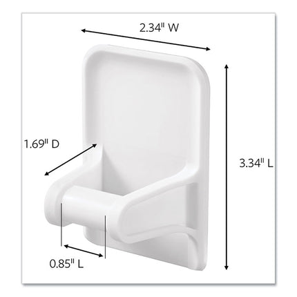Spray Bottle Holder, 2.34w x 1.69d x 3.34h, White, 2 Hangers/4 Strips/Pack