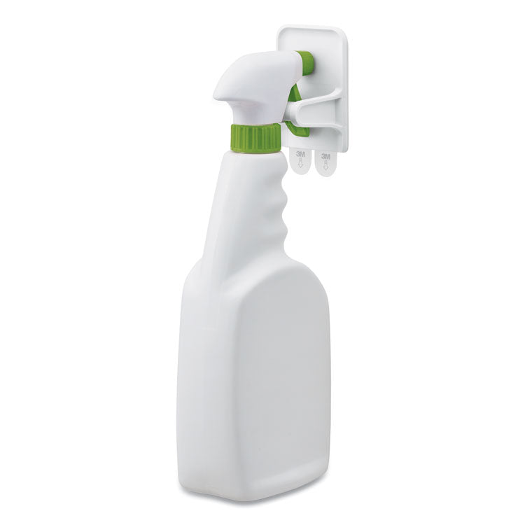 Spray Bottle Holder, 2.34w x 1.69d x 3.34h, White, 2 Hangers/4 Strips/Pack