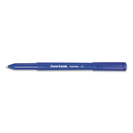 Write Bros. Ballpoint Pen, Stick, Medium 1 Mm, Blue Ink, Blue Barrel, Dozen