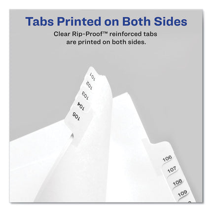 Preprinted Legal Exhibit Side Tab Index Dividers, Allstate Style, 26-Tab, A To Z, 11 X 8.5, White, 1 Set, (1700)