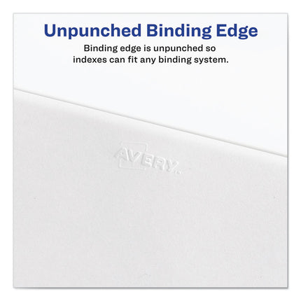 Preprinted Legal Exhibit Side Tab Index Dividers, Avery Style, 10-Tab, 5, 11 X 8.5, White, 25/pack