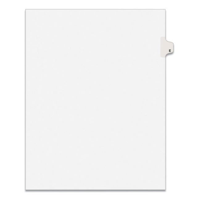 Preprinted Legal Exhibit Side Tab Index Dividers, Avery Style, 26-Tab, E, 11 X 8.5, White, 25/pack, (1405)
