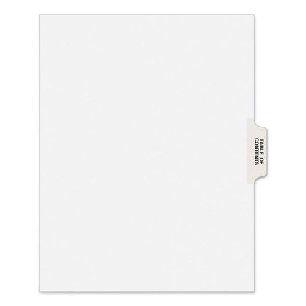 Preprinted Legal Exhibit Side Tab Index Dividers, Avery Style, 25-Tab, Table Of Contents, 11 X 8.5, White, 25/pack