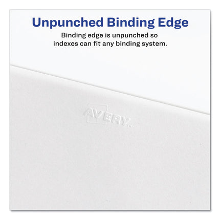 Preprinted Legal Exhibit Side Tab Index Dividers, Avery Style, 10-Tab, 8, 11 X 8.5, White, 25/pack