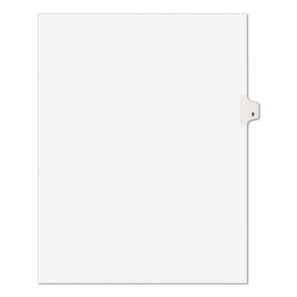 Preprinted Legal Exhibit Side Tab Index Dividers, Avery Style, 10-Tab, 9, 11 X 8.5, White, 25/pack