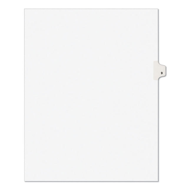 Preprinted Legal Exhibit Side Tab Index Dividers, Avery Style, 10-Tab, 9, 11 X 8.5, White, 25/pack