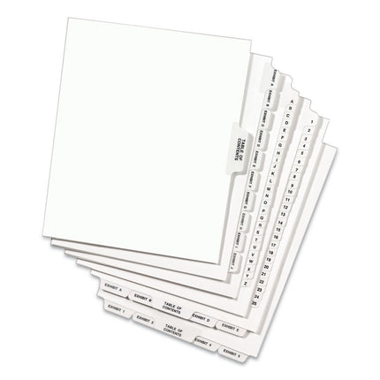 Preprinted Legal Exhibit Side Tab Index Dividers, Avery Style, 26-Tab, C, 11 X 8.5, White, 25/pack, (1403)