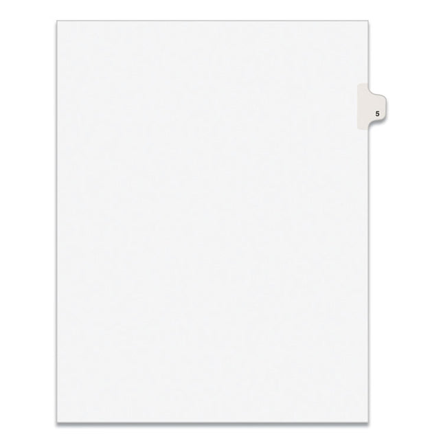 Preprinted Legal Exhibit Side Tab Index Dividers, Avery Style, 10-Tab, 5, 11 X 8.5, White, 25/pack