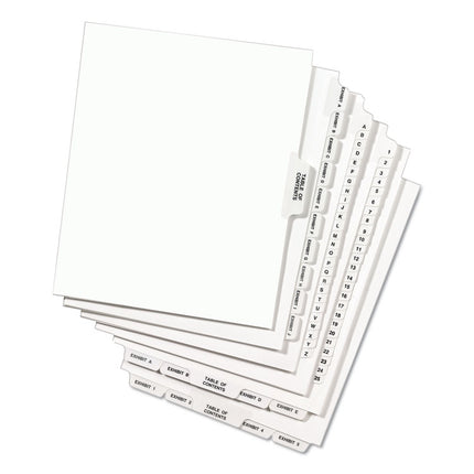 Preprinted Legal Exhibit Side Tab Index Dividers, Avery Style, 26-Tab, D, 11 X 8.5, White, 25/pack, (1404)