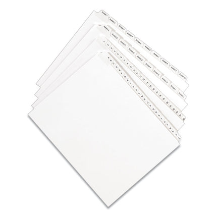 Preprinted Legal Exhibit Side Tab Index Dividers, Allstate Style, 10-Tab, 5, 11 X 8.5, White, 25/pack