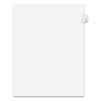 Preprinted Legal Exhibit Side Tab Index Dividers, Avery Style, 10-Tab, 3, 11 X 8.5, White, 25/pack