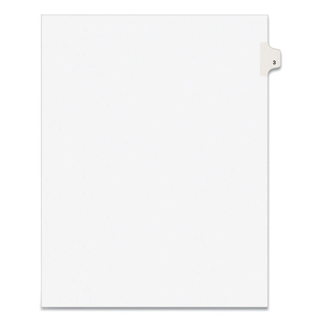 Preprinted Legal Exhibit Side Tab Index Dividers, Avery Style, 10-Tab, 3, 11 X 8.5, White, 25/pack