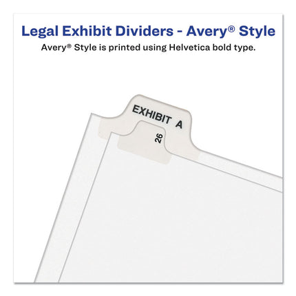 Preprinted Legal Exhibit Side Tab Index Dividers, Avery Style, 11-Tab, 1 To 10, 11 X 8.5, White, 1 Set