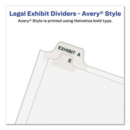 Preprinted Legal Exhibit Side Tab Index Dividers, Avery Style, 26-Tab, 26 To 50, 11 X 8.5, White, 1 Set