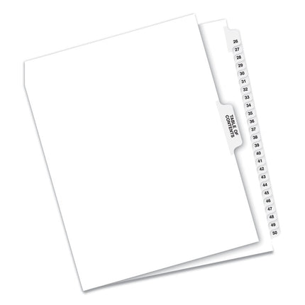 Preprinted Legal Exhibit Side Tab Index Dividers, Avery Style, 26-Tab, 26 To 50, 11 X 8.5, White, 1 Set