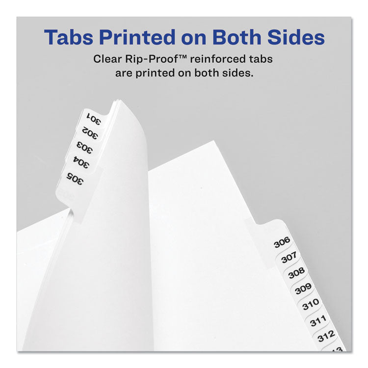 Preprinted Legal Exhibit Side Tab Index Dividers, Avery Style, 10-Tab, 8, 11 X 8.5, White, 25/pack
