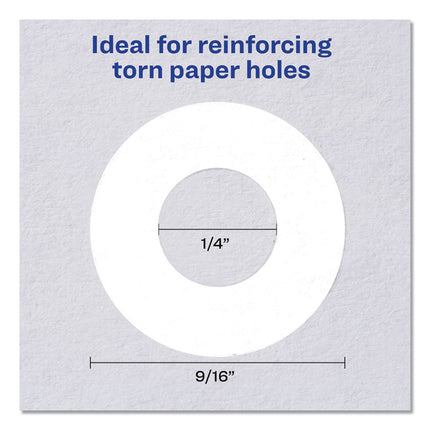 Dispenser Pack Hole Reinforcements, 0.25" Dia, White, 1,000/Pack, (5720)