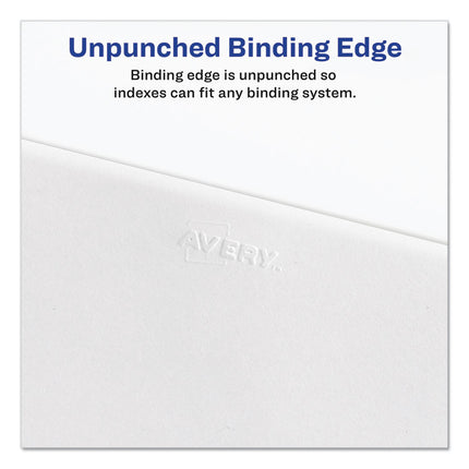 Preprinted Legal Exhibit Bottom Tab Index Dividers, Avery Style, 26-Tab, Exhibit 1 To Exhibit 25, 11 X 8.5, White, 1 Set